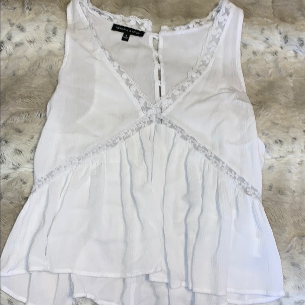 Kendall & Kylie white lace tank top